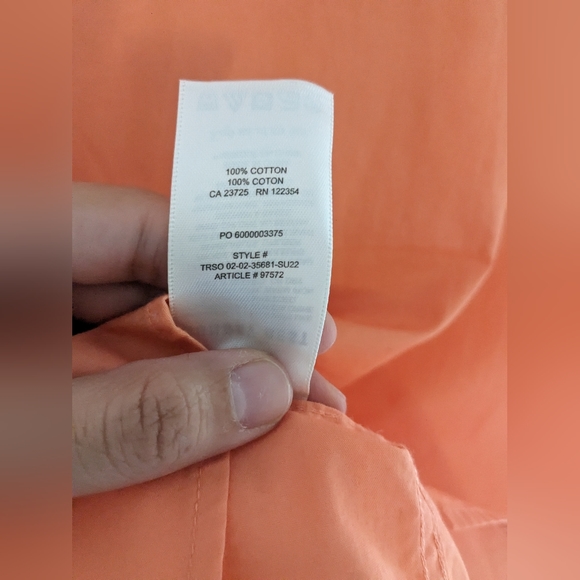 Aritzia Sunday Best Eliza Boxy Cropped Button Down Shirt Orange Size M - Picture 5 of 5